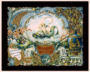 Reklamní karta tiskárny Mazerand, Cirey-sur-Vezouze, Francie (chromolitografie) od (after) French School