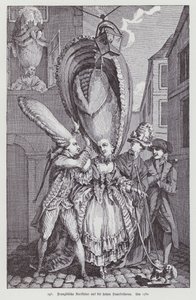 Francouzské karikatury parodující ženské účesy té doby od (after) French School
