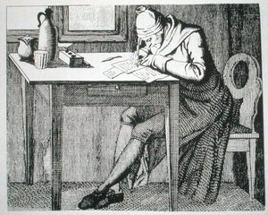Gaspard Lavater (1741-1801) ve své studii, kopie ilustrace z jeho 