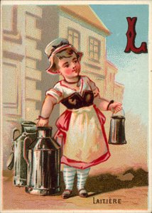 L pro laitiere (mlékař) (chromolit) od (after) French School