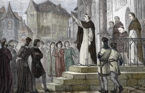 Zastoupení Alberta Velikého (1193/1206-1280) vyučujícího v Paříži, na univerzitě v Paříži, v prvním dominikánském klášteře na Rue Saint Jacques (College des Jacobins) pod vedením Guerica de Saint-Quentina) 1241-1245 ( Portrét Alberta od (after) French School