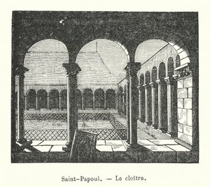 Saint-Papoul, Klášter (rytina) od (after) French School