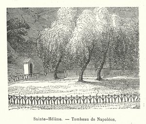 Sainte-Helene, Napoleonova hrobka (rytina) od (after) French School
