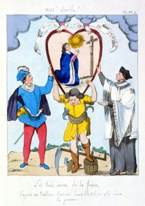 Tři řády Francie podle obrazu zachovaného na radnici v Aix en Provence. Karikatura o nerovnosti tří řádů po revoluci 1789.