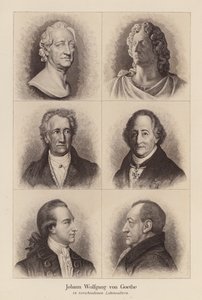 Johann Wolfgang von Goethe, německý básník a dramatik (litografie) od (after) German School