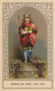 Ludvík Dítě, východofranský král (barevná litografie) od (after) German School