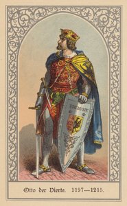 Otto IV, císař Svaté říše římské (barevná litografie) od (after) German School