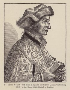 Sebastian Brant, německý renesanční humanista a satirik. (dřevoryt) od (after) German School