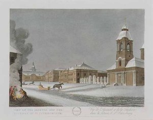 Pohled na arzenál a slévárnu v St. Petersburgu, ilustrace za prosinec z 