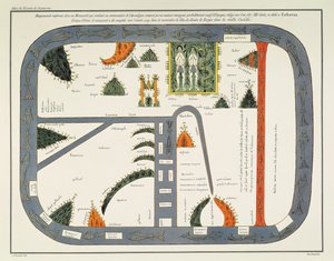 Mapa světa, z rukopisu Komentáře k Apokalypse, napsaného kolem roku 787 a zkopírovaného kolem roku 1109 v klášteře Silos, Burgos, Španělsko (litho) od (after) Spanish School