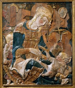 Madonna a dítě, basreliéf (terakota) od (attr. to) Donatello