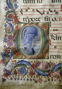 Osvětlená stránka graduálu (Miniatura od (c.1445 1527) Liberale da Verona
