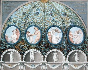 Design for a Ceiling Fresco, vydáno kolem roku 1780 (kvaš, inkoust a akvarel na leptaném podkladu) (viz také 192025-026 od (c.1489-1534) (after) Correggio