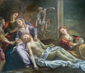Oplakávání Krista, asi 1524 (olej na plátně) od (c.1489 1534) Correggio