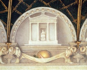 Luneta zobrazující chrám nebo Jupiter, freska od Antonia Allegri Da Correggia (1489-1534) Pokoj abatyše, klášter San Paolo, Parma, Itálie od (c.1489 1534) Correggio