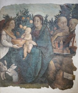 Madona s dítětem se svatým Františkem a Kvirinem, známá jako Madonna dei limoni od (c.1489 1534) Correggio