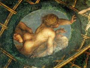 Vejčitý s andělíčky, detail výzdoby z Komory sv. Pavla nebo Abatyše od (c.1489 1534) Correggio