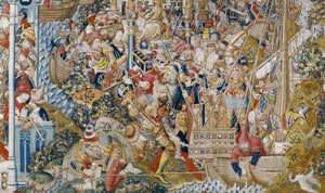 Trojská válka: Znásilnění Heleny, kolem roku 1470 (tapisérie)