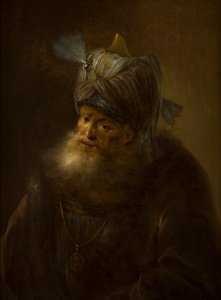 Portrét muže v turbanu (olej na plátně) od (follower of) Rembrandt Harmensz. van Rijn