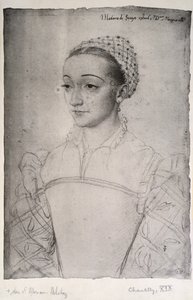 Marguerite de France (1523-74) (tužka na papíře) od (studio of) Clouet