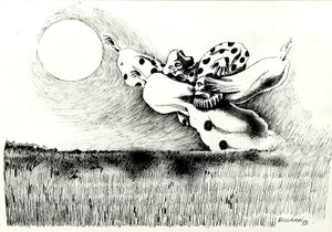 G. C. Riccardi, Bez názvu, 1973, Tinte auf Papier, 50x70, Italien.