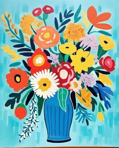 Matisse inspirace květiny ve váze | květinové umění výtisky pro nástěnné dekorace od F. Abderrahim