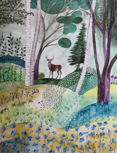Jaro v lese od Marys Watercolors