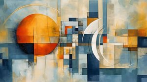 Abstraktní geometrické tvary na pozadí, Výuka matematiky, tisk na plátno na vyžádání od F. Abderrahim