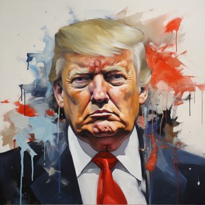Donald Trump Pop Art plátno tisk, zarámované dřevo, moderní plátno Wall art od F. Abderrahim