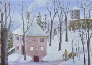 Mönchsberg Gasse 13 v zimě od Regine Dapra