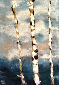 Birken in den Wolken