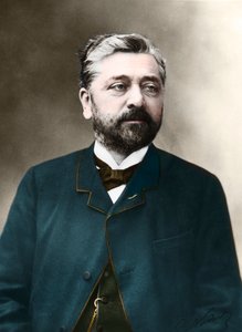 Portrét Gustava Eiffela (1823-1923), francouzského inženýra.