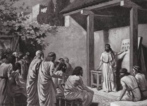 Kadmus dává Řekům abecedu (litho) od A.C. Weatherstone
