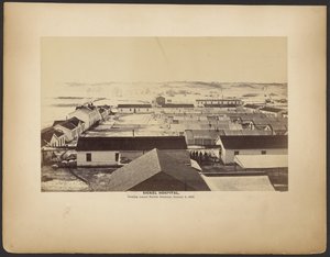 Nemocnice Sickel, pohled na Fairfax Seminary, 5. ledna 1864.