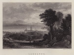 Lausanne (barevné lito) od A.V. Copley (after) Fielding