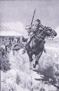 Útěk scouta, z After Pretoria: The Guerilla War vydané Harmsworth Bros Limited