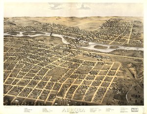 Aurora, Illinois 1867. LOC 73693341 od A.; Chicago Lithographing Co. Ruger