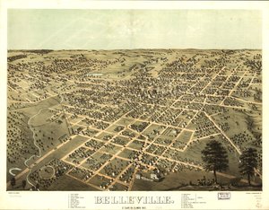 Belleville, St. Clair Co, Illinois 1867. LOC 73693343 od A.; Chicago Lithographing Co. Ruger