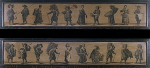 Les Cris de Paris, 1634 (olej na dřevě) od A. Doy
