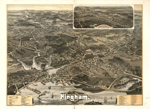 Město Hingham, Plymouth County, Mass. 1885. od A. F.; Geo. H. Walker and Co. Poole