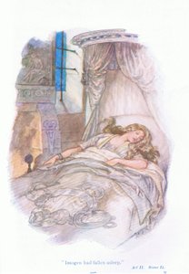 Imogen usnula (Cymbeline) z Příběhů ze Shakespearovy hospody. od Ward Lock & Co Ltd