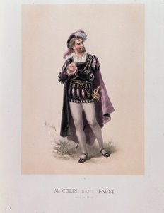 Monsieur Colin v roli Fausta, opera Charlese Gounoda (litografie od A. Morton