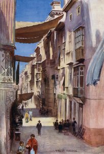 Ulice v Murcii (barevné lito) od A. Trevor Haddon