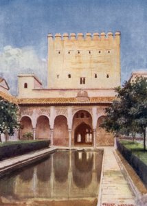Alhambra, věž Comares (barevné lito) od A. Trevor Haddon