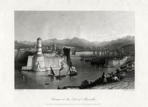Vjezd do přístavu Marseille, Francie, 1875
