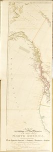 Mapa zobrazující všechny nové objevy ve vnitrozemí Severní Ameriky od Aaron Arrowsmith