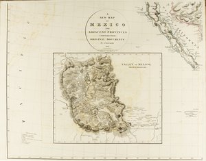 Nová mapa Mexika a přilehlých provincií od Aaron Arrowsmith