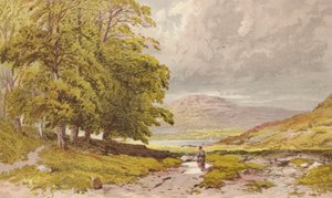 První pohled na Grasmere z Keswick Road (chromolit) od Aaron Edwin Penley