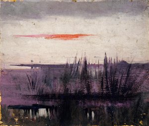 Studie The Sky Simulated by White Flamingoes pro knihu..., v říši zvířat, ca. 1905-1909. od Abbott Handerson Thayer