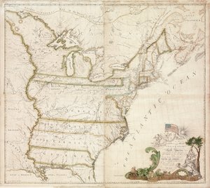 První národní mapa Ameriky, 1784 od Abel Buell
